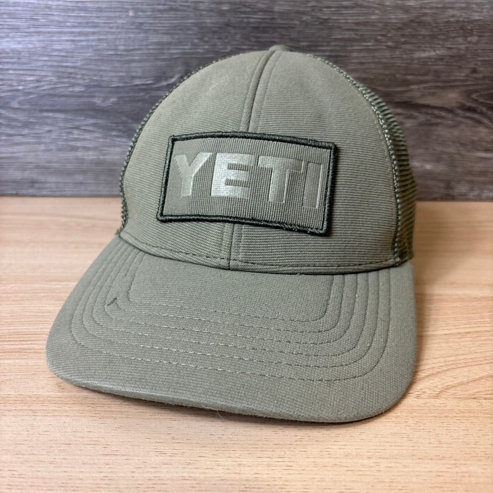 Yeti Coolers Hat Cap Snap Back Green Mesh Back Outdoors